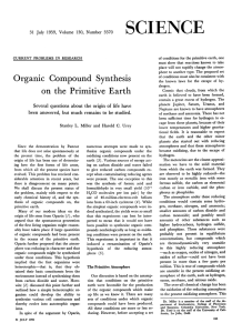 Organic Compound Synthesis on the Primitive Earth