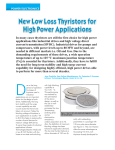 New Low Loss Thyristors for High Power Applications