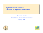 Python Short Course Lecture 1: Python Overview