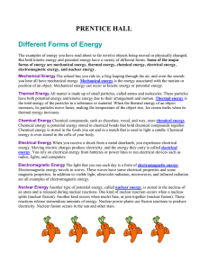 Reading: Different Forms of Energy