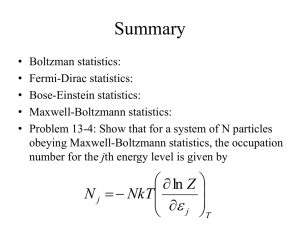 13.7 The Connection between Classical and Statistical