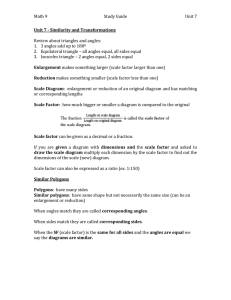 Math 9 Study Guide Unit 7 Unit 7 - Similarity and Transformations