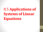 8.5 Applications of Systems of Linear Equations