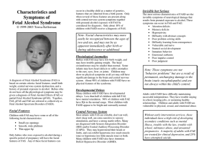 Characteristics and Symptoms of Fetal Alcohol