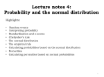 SP17 Lecture Notes 4 - Probability and the Normal Distribution
