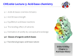 Classes of organic acids and bases