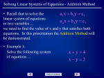 Solving Linear Systems: Addition Method
