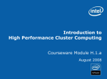 Introduction to High Performance Computing with