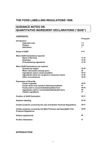 guidance notes on quantitative ingredient declarations (“quid”)