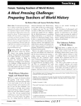 A Most Pressing Challenge: Preparing Teachers of World History