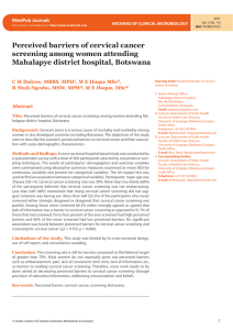 Perceived barriers of cervical cancer screening among women