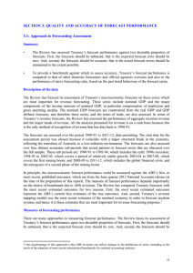 Review of Treasury Macroeconomic and Revenue Forecasting