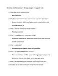 Genetics and Evolution Question sheet Answer Key
