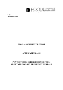 safety assessment report - Food Standards Australia New Zealand