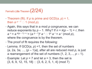 Fermat*s Little Theorem (2/24)