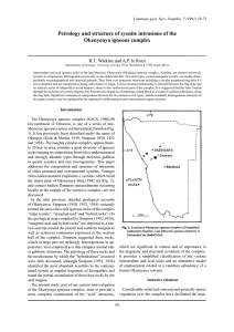 Petrology and structure of syenite intrusions of the Okenyenya