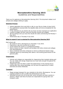 Worcestershire Dancing 2015 Guidelines and Responsibilities