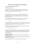 Chapter 6. Linear Equations and Inequalities