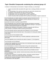 4.5 Topic Checklist Carbonyl Compounds