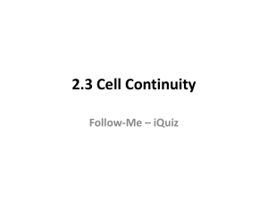 2.3 Cell Continuity