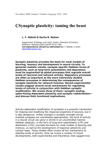Synaptic plasticity: taming the beast