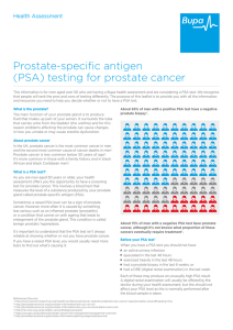 Prostate-specific antigen (PSA) testing for prostate cancer