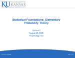 Statistical Foundations: Elementary Probability Theory