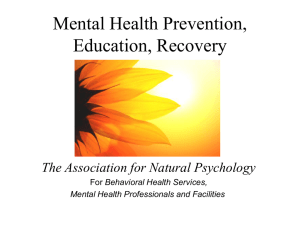 Mental Health Facilities PPT Presentation