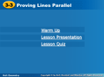 3-3 Proving Lines Parallel 3-3 Proving Lines Parallel