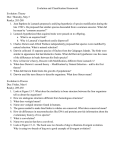 Evolution and Classification Homework Evolution: Theory Due