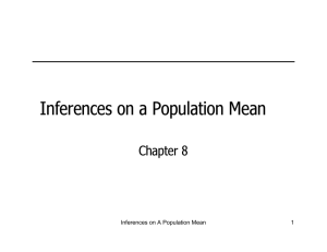 Inferences on a Population Mean