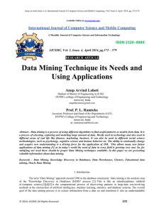 Data Mining Technique its Needs and Using Applications