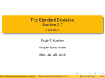 The Standard Deviation Section 2.7