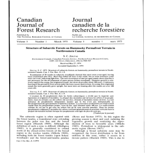 Canadian Journal of Forest Research Journal canadien de la