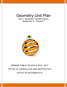Geometry Unit Plan - Orange Public Schools