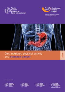 Diet, nutrition, physical activity and stomach cancer