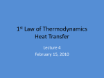 1st Law of Thermodynamics Heat Transfer