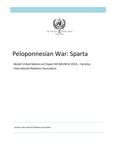Peloponnesian War: Sparta - Carolina International Relations