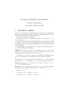 Asymptotic Equality and Inequality