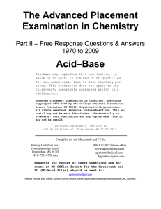The Advanced Placement Examination in Chemistry Acid–Base