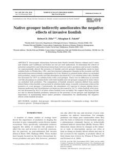 Native grouper indirectly ameliorates the negative effects of invasive