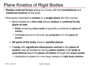 Plane Kinetics of Rigid Bodies