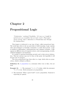 Chapter 2 Propositional Logic