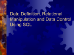 Data Definition: Creating a Relation