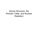 Atomic Structure, the Periodic Table, and Nuclear Radiation