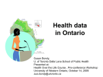 Health data in Ontario