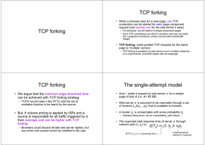 TCP forking TCP forking TCP forking The single