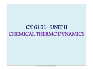 unit ii chemical thermodynamics