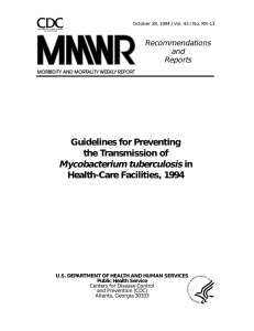 Guidelines for Preventing the transmission of mycobacterium