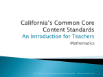 CCCS An Intro for Teachers Mathematics 1-7-11